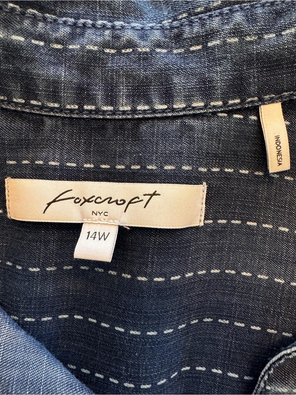 Striped Indigo Button-Up Tunic Shirt - Picture 3 of 6